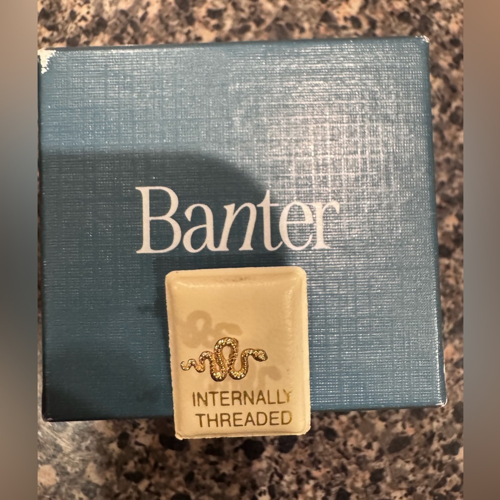 Banter 14k Gold Snake Cartilage Barbell 18 Gauge 5/16 Inch Brand New, Unused